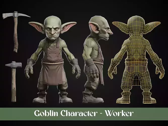 Stylized Goblin Character - Worker