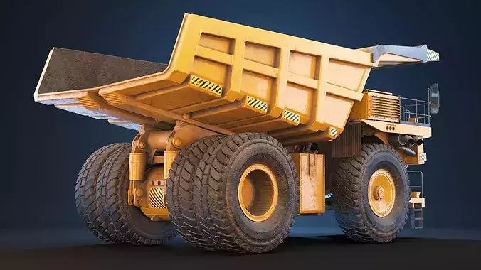 Mining Dump Truck PBR 3D model 6