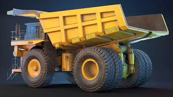 Mining Dump Truck PBR 3D model 5