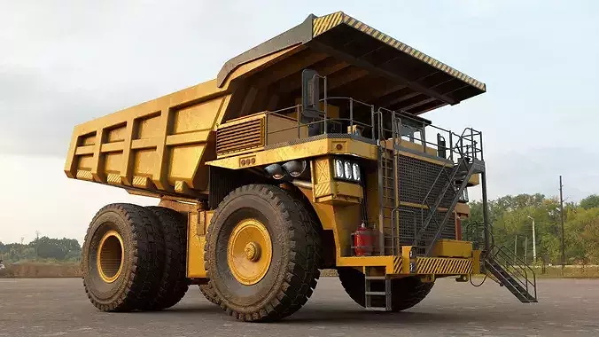 Mining Dump Truck PBR 3D model 4