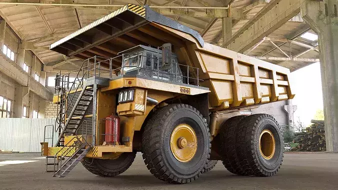 Mining Dump Truck PBR 3D model 2