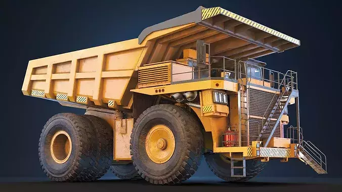 Mining Dump Truck PBR 3D model 7
