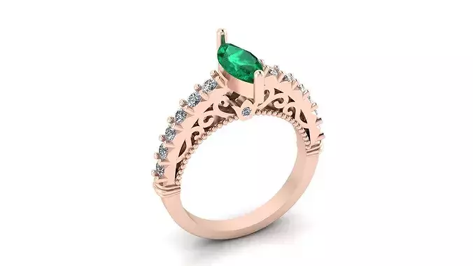 marquise emerald high jewelry ring