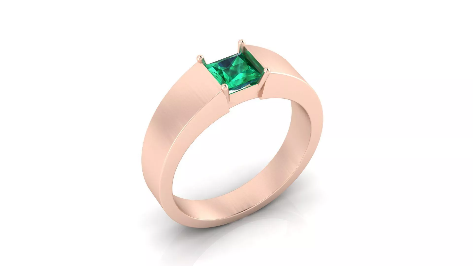 prince cut emerald men engagement jewelry ring 3D print model