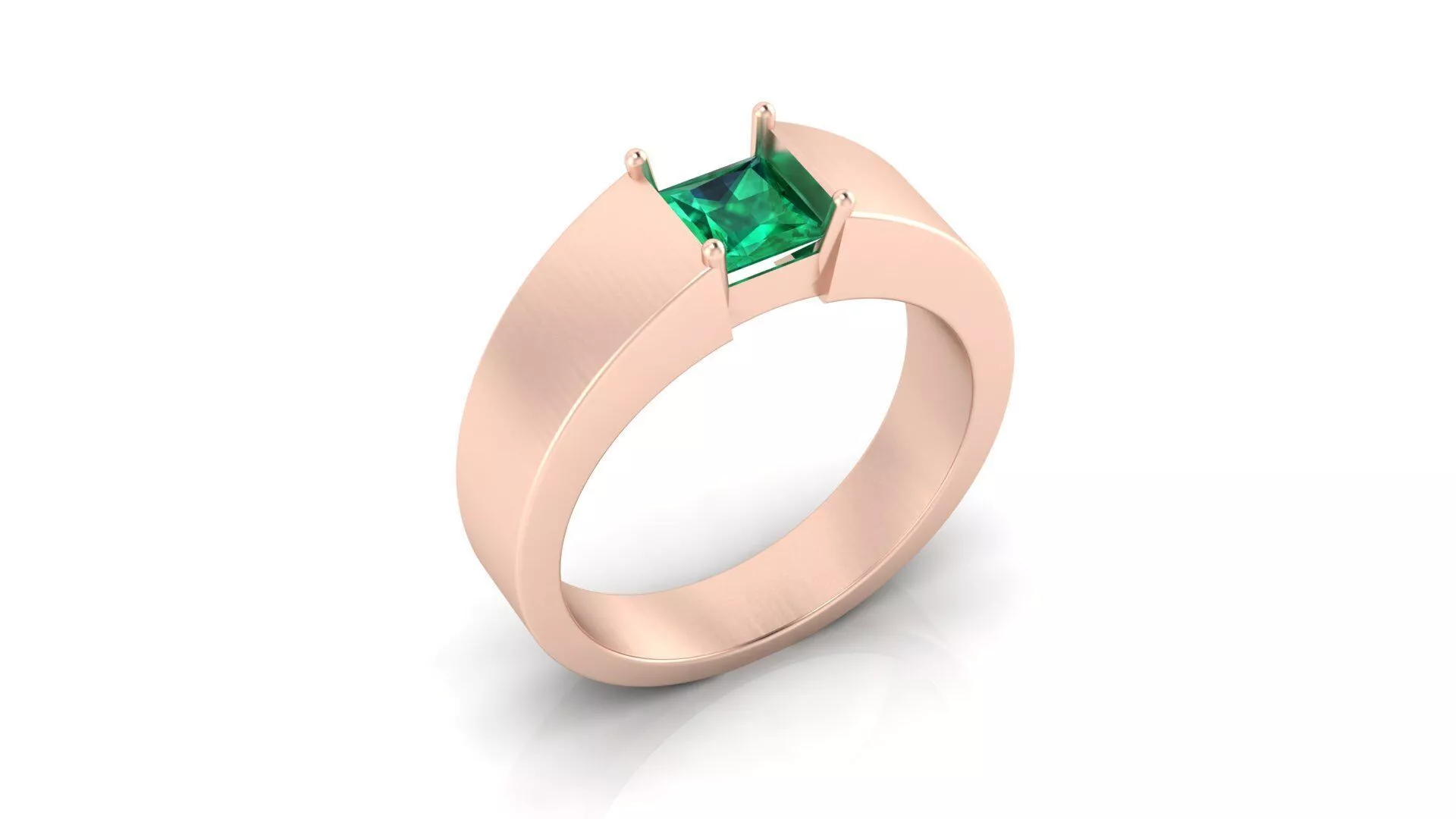 prince cut emerald men engagement jewelry ring 3D print model