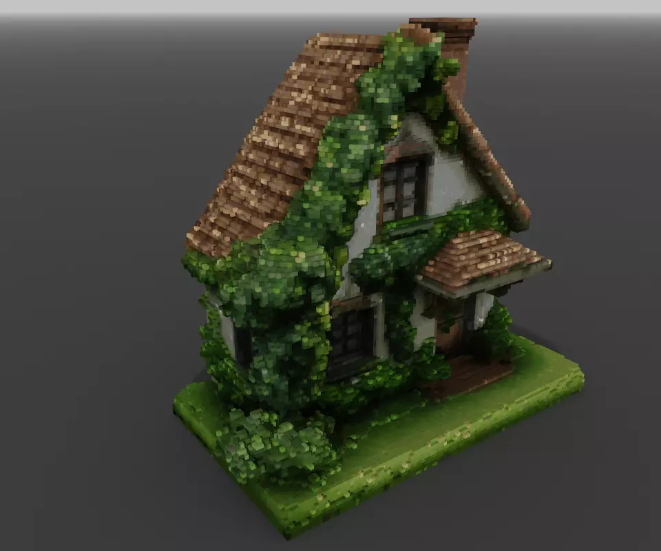 Voxel Ivy Cottage 3D model