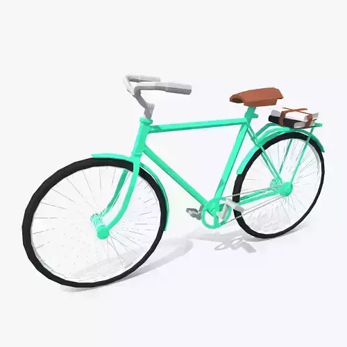 Vintage Bicycle isometric style Low-poly 3D model
