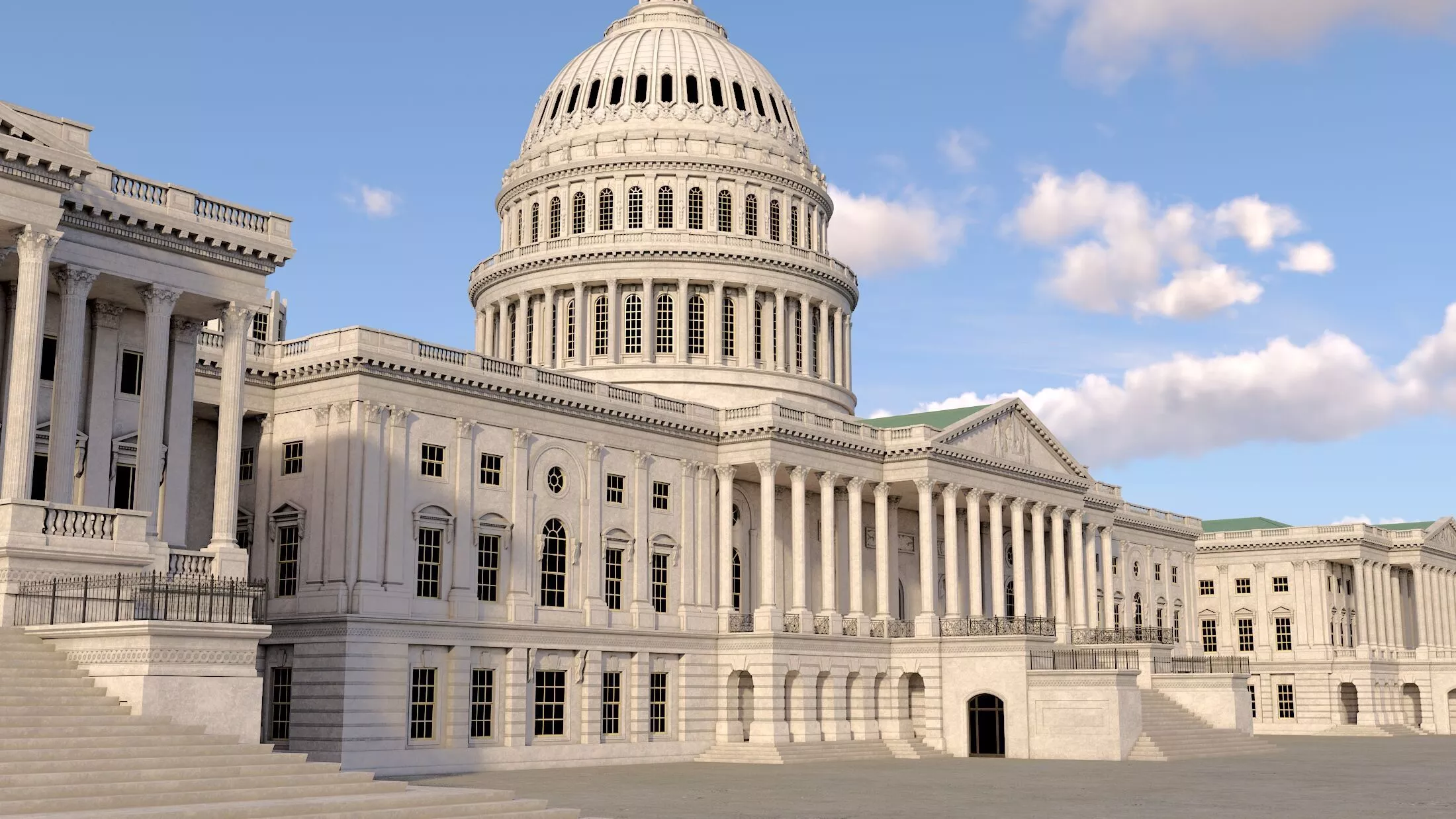 United States Capitol 3D model Low-poly 3D model