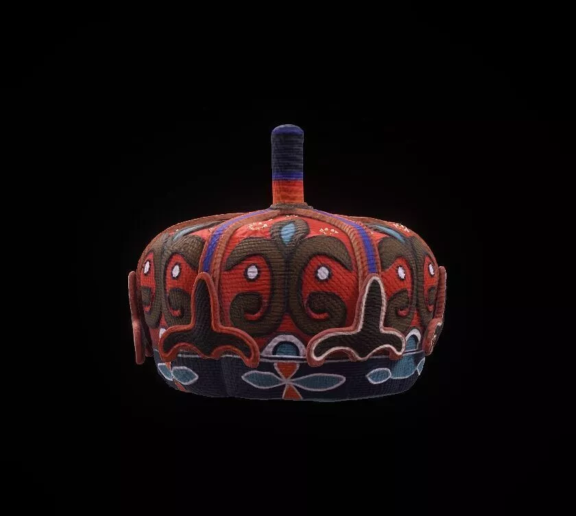Yoruba ancient crown for kings on the throne 5 3D model