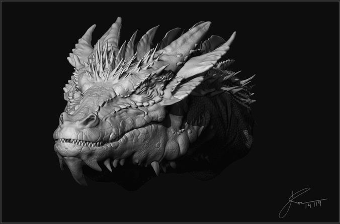 Smaug dragon head 3D model