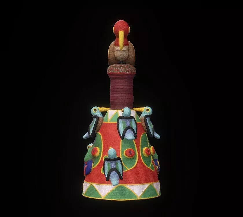 Yoruba ancient crown for kings for ceremonies and ritual 2 3D model