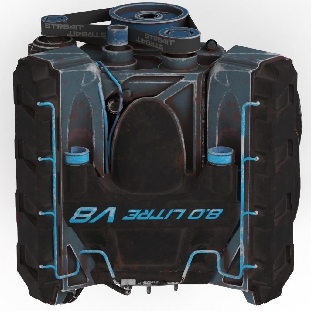 MRAP Engine car Low-poly 3D model_0