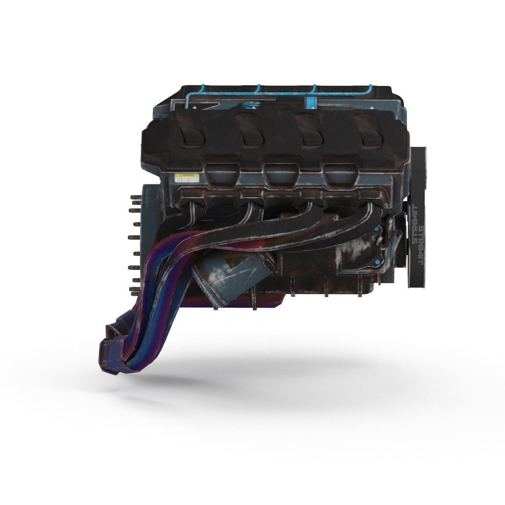 MRAP Engine car Low-poly 3D model_3