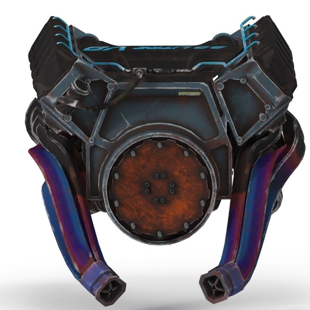 MRAP Engine car Low-poly 3D model_2