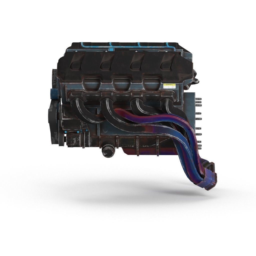 MRAP Engine car Low-poly 3D model_4