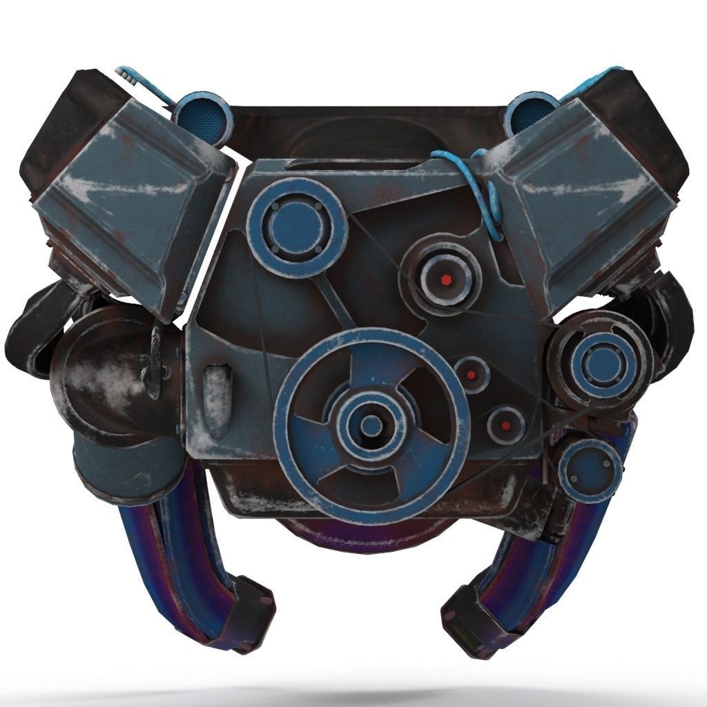 MRAP Engine car Low-poly 3D model_6