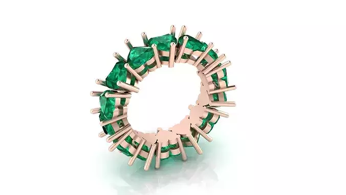 heart emerald eternity high jewelry ring 