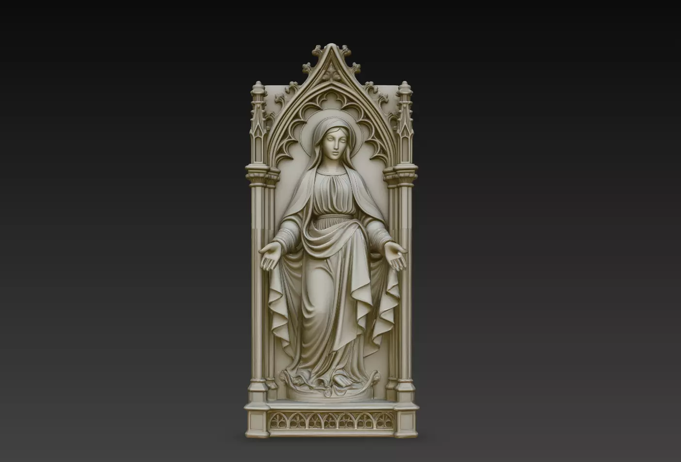 Mater Aurelia Gothic Blessing Shrine STL Model 3D print model