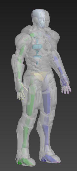 Iron Man Rigged Animated Low-poly 3D model_9