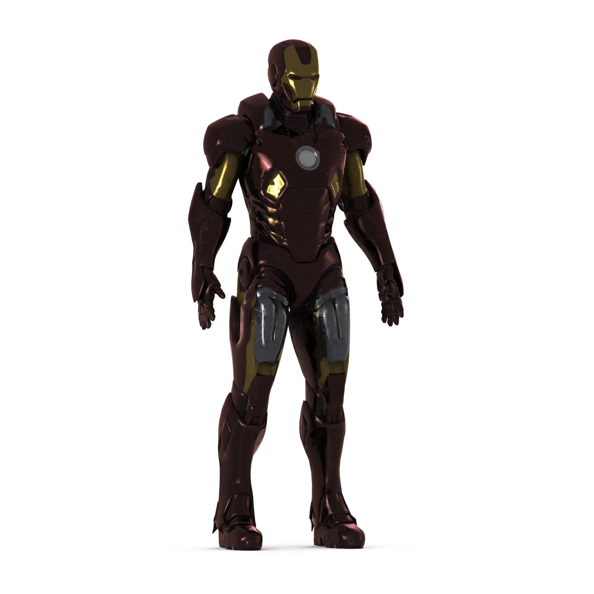 Iron Man Rigged Animated Low-poly 3D model_4