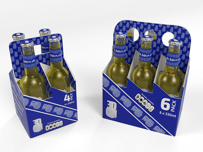 4 Pack and 6 Pack 330ml Beer Carriers  3D model