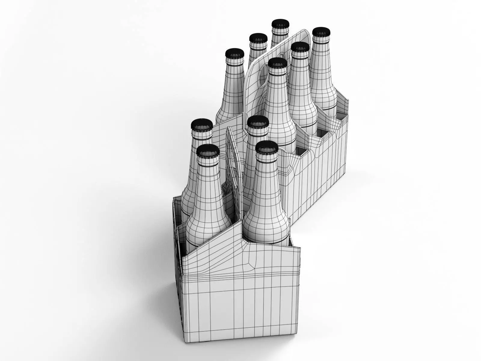 4 Pack and 6 Pack 330ml Beer Carriers 3D model_3