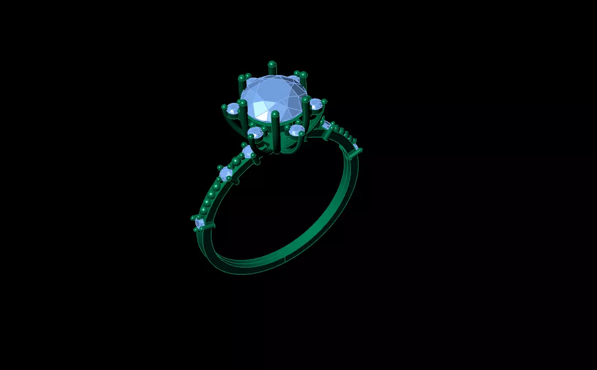 Designer Solitaire Ring Lotus Flower Solitaire Ring 3D print model