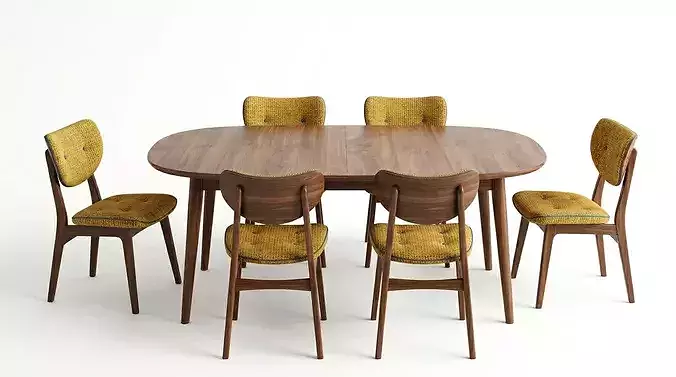 Aspen Grove Dining Set 3D Model