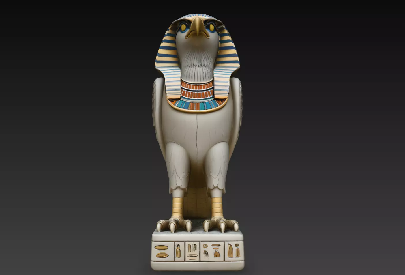 Royal Horus Falcon Egyptian Deity Statue STL Print Model 3D print model
