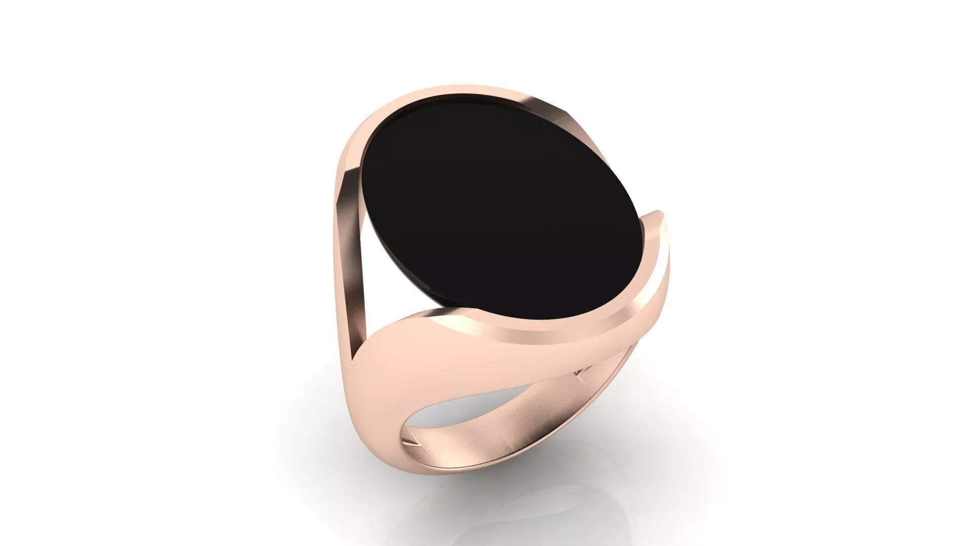 oval men engagement high jewelry ring 3D print model