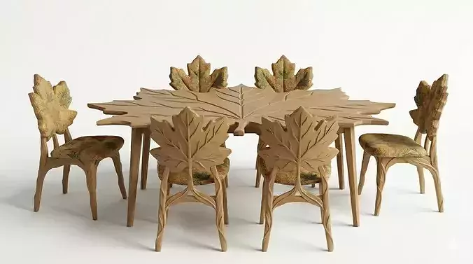 Maple Leaf Dining Set 3D Model