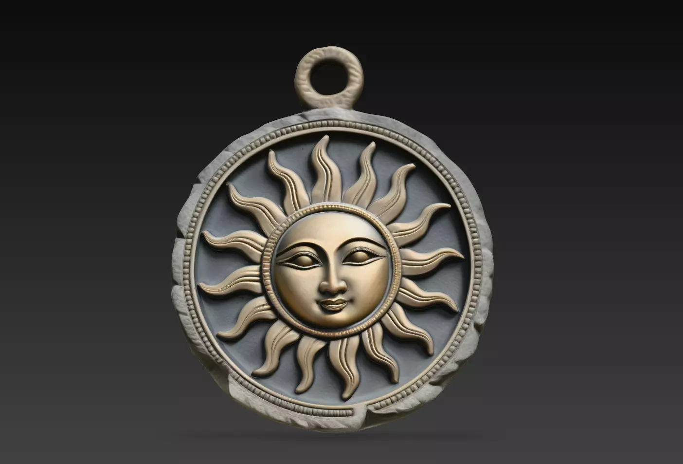Heliora Stone Sun Disc Ornament STL Model 3D print model