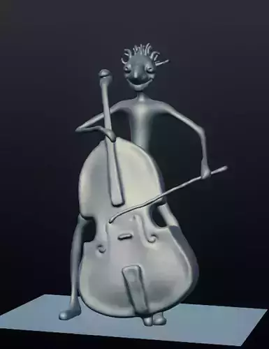 Jazz Double Bass Player 3D print model