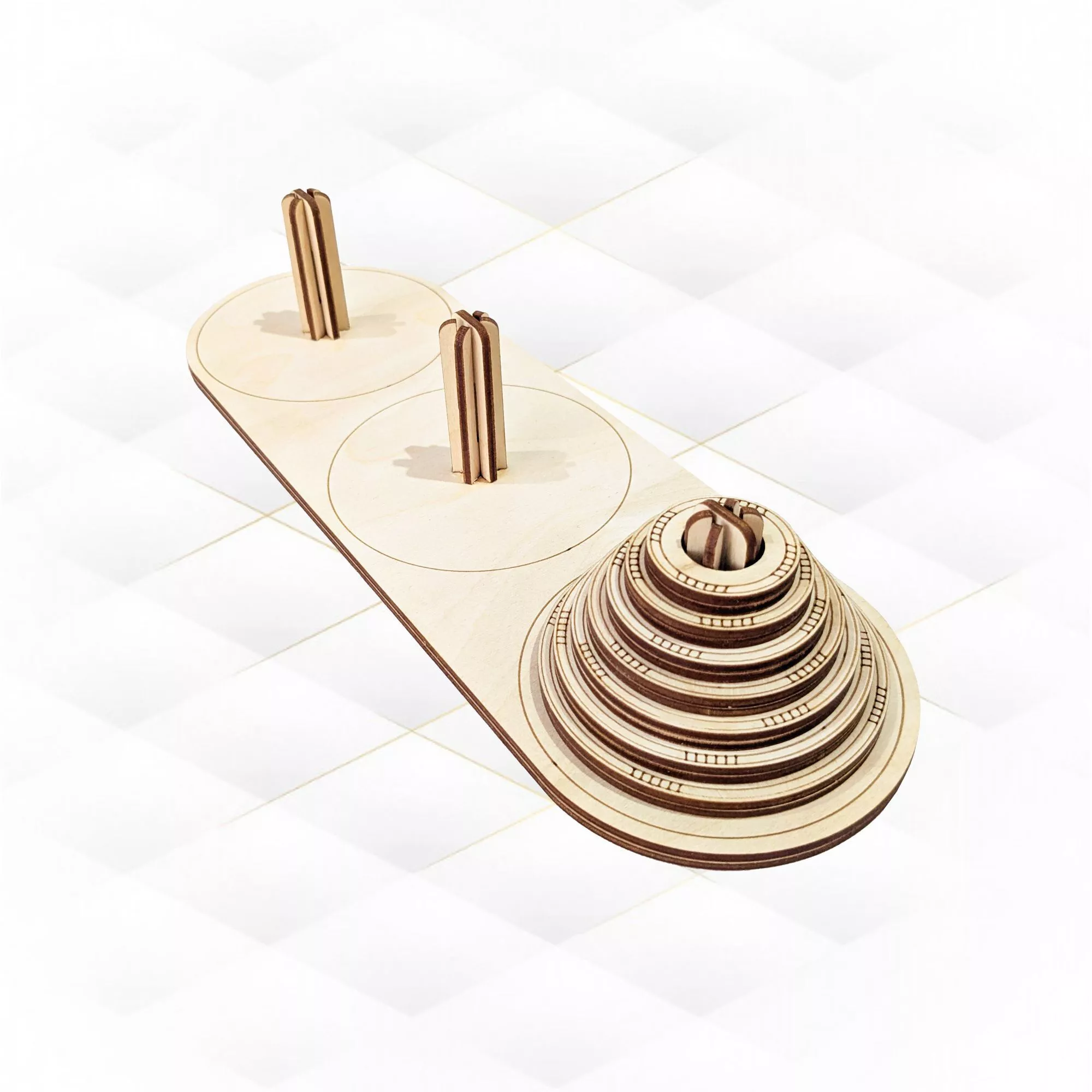Gift Game Move Tower Laser Cut Template Greeting Children 3D print model