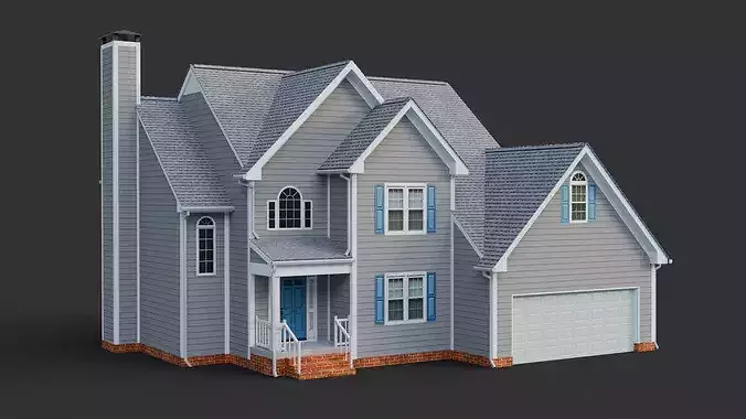 American Low Poly house 4