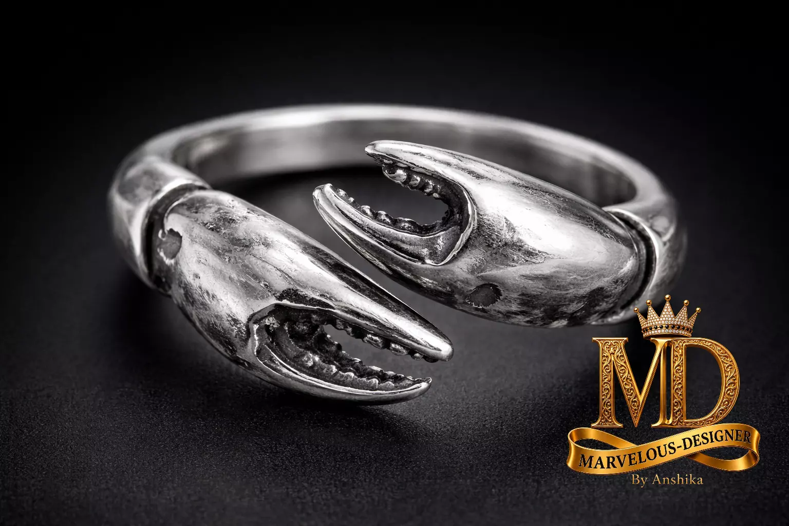 Crab Claw Ring 3D print model