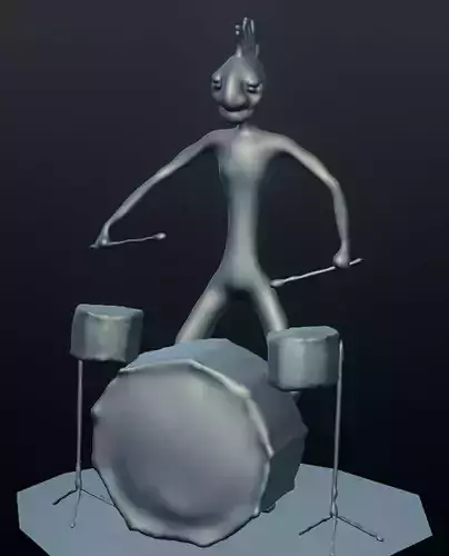 Jazz Drum Player 3D print model