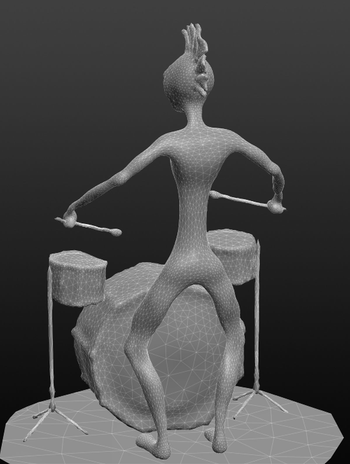 Jazz Drum Player 3D print model_1