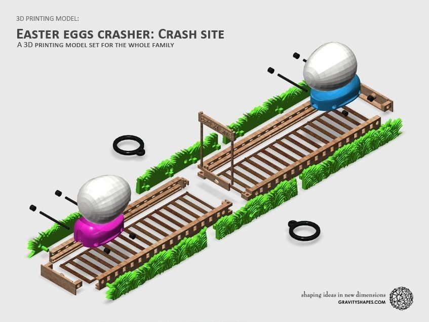Easter Eggs Crasher - Crash Site for 3D printing 3D print model_1