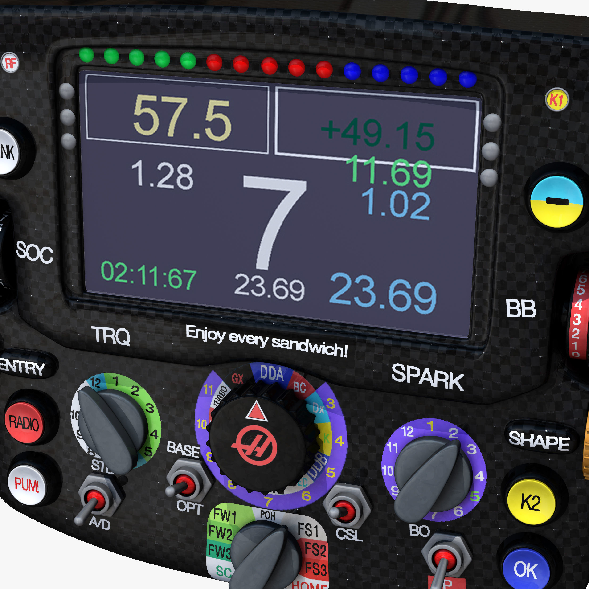 VF16 Steering Wheel Low-poly 3D model_3