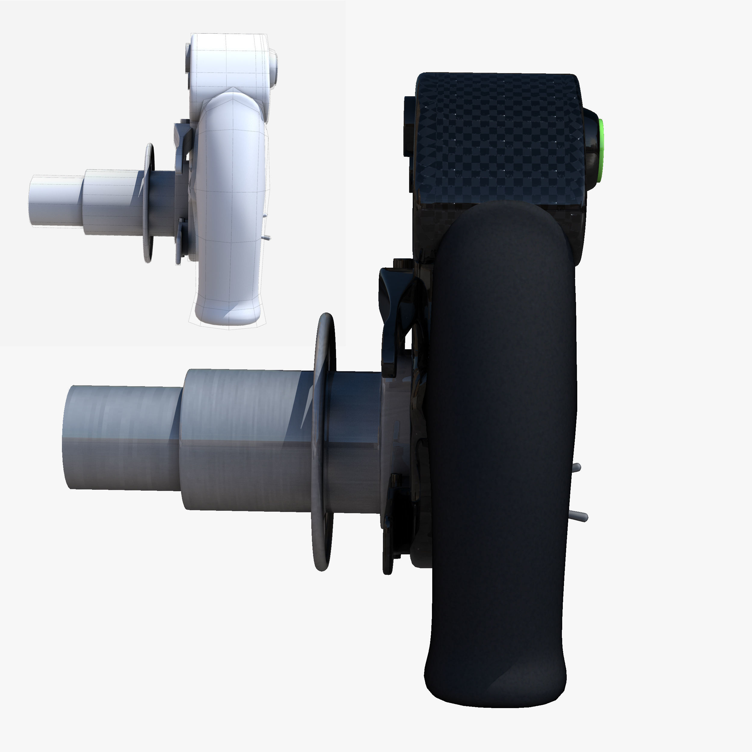 VF16 Steering Wheel Low-poly 3D model_6