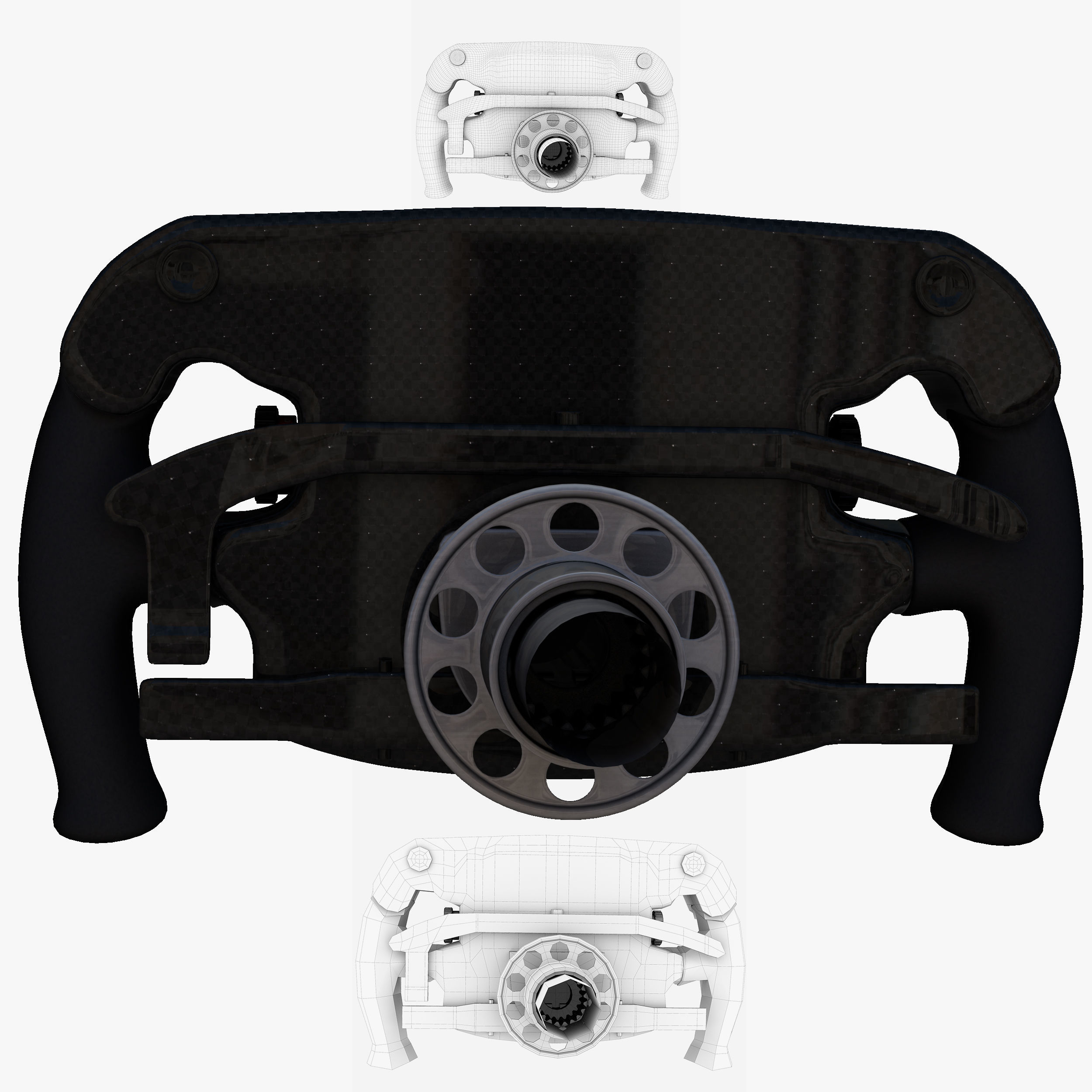VF16 Steering Wheel Low-poly 3D model_12