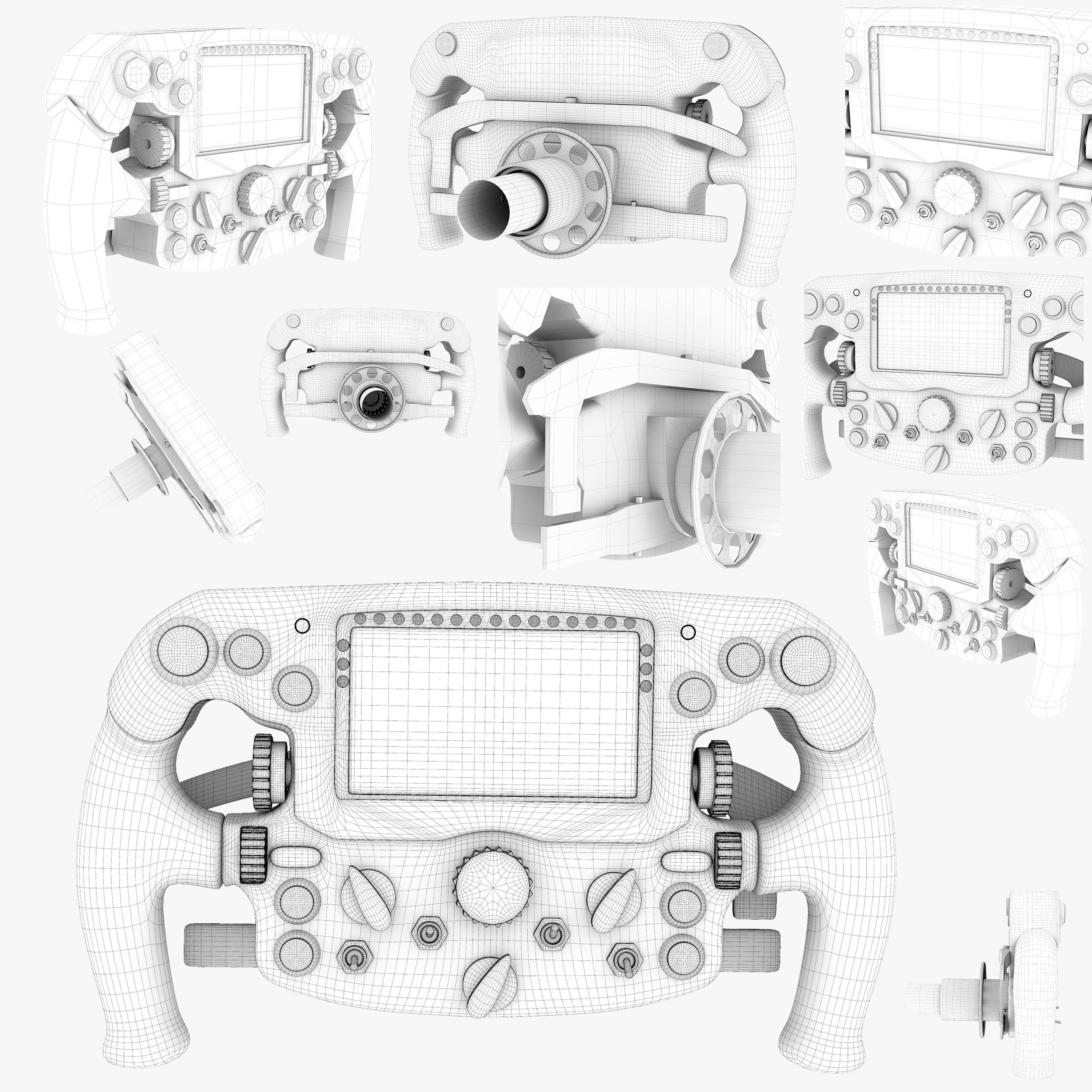 VF16 Steering Wheel Low-poly 3D model_8