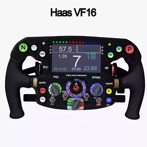 VF16 Steering Wheel Low-poly 3D model