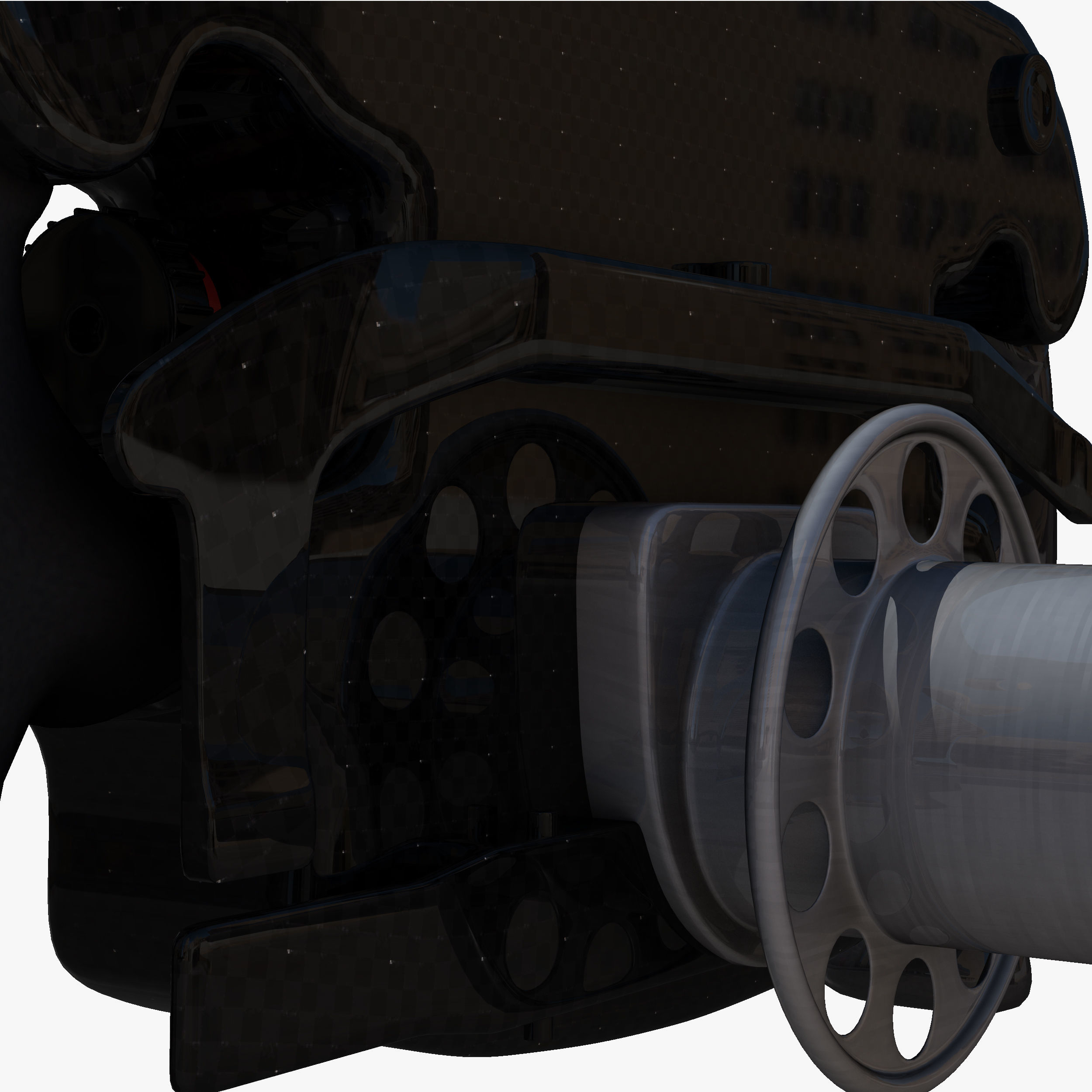 VF16 Steering Wheel Low-poly 3D model_5