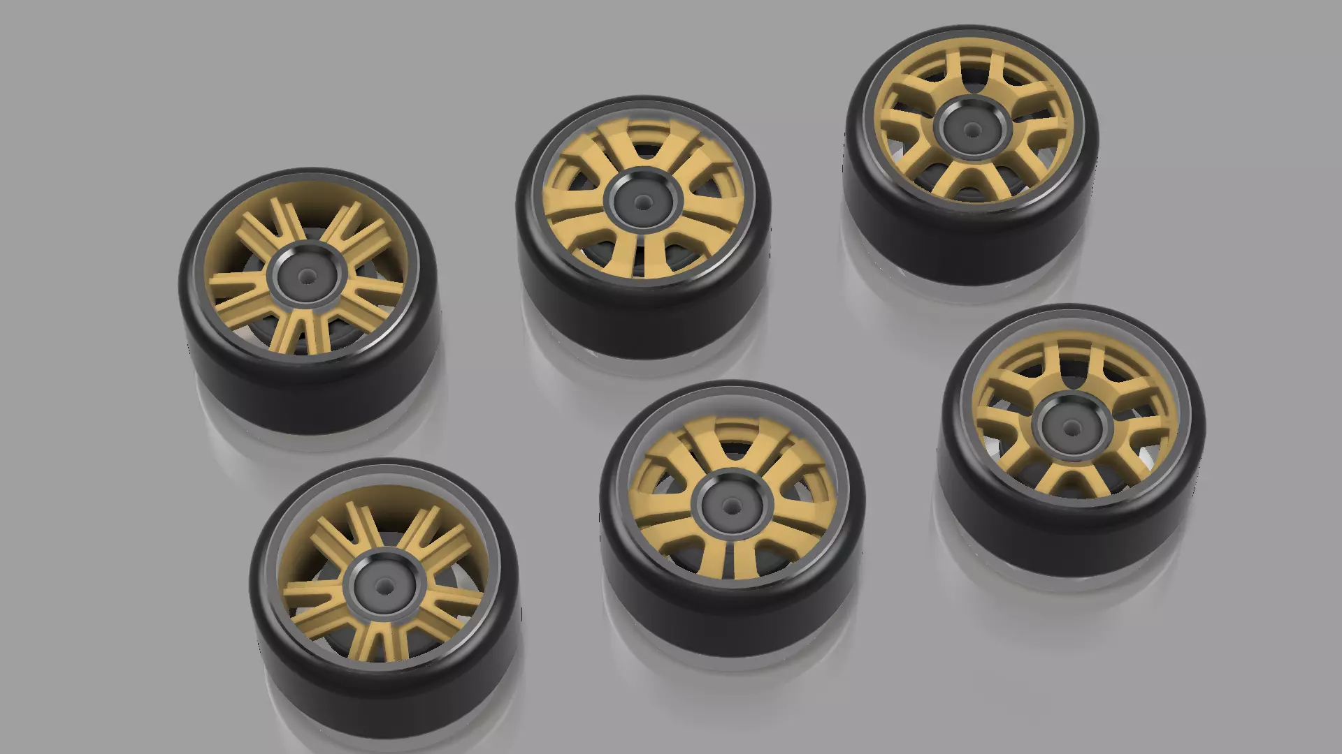 Mustang 6 pack wheels in Hot Wheels scale 3D print model