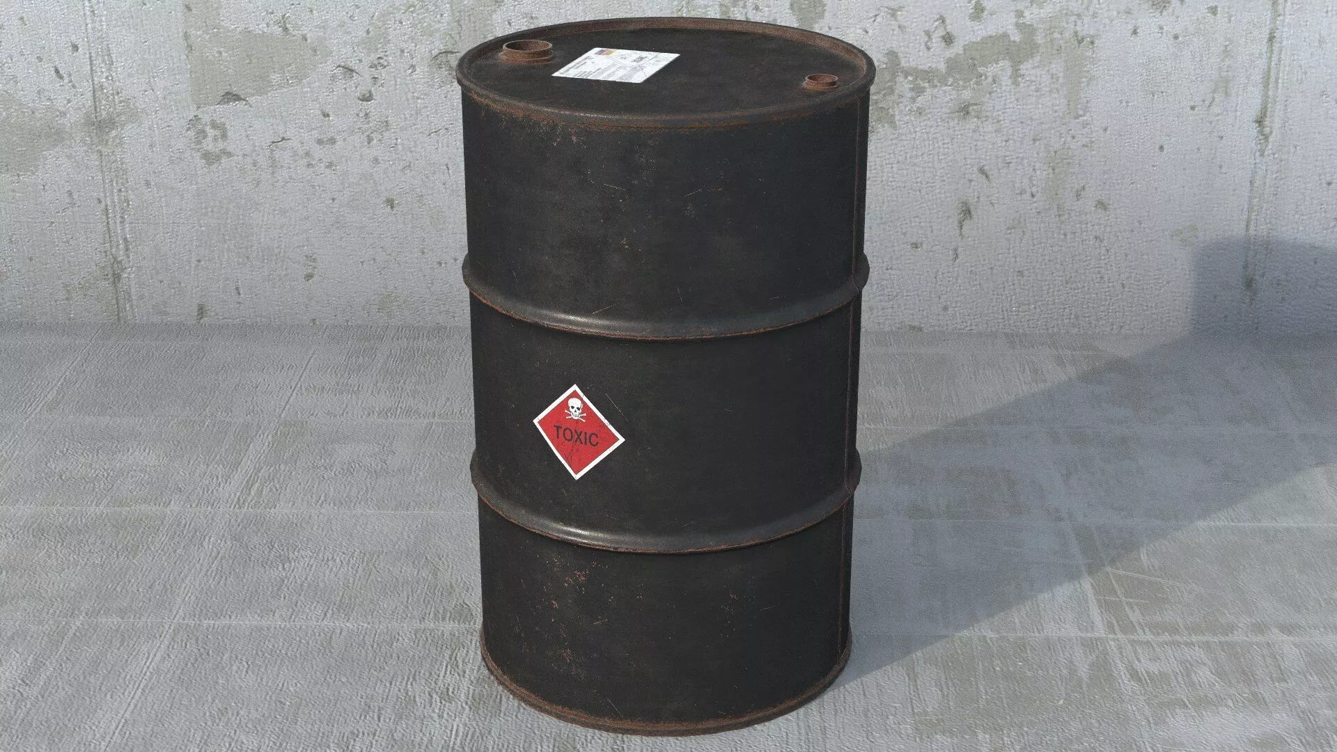 Steel Barrel Oil Drum Low-poly 3D model