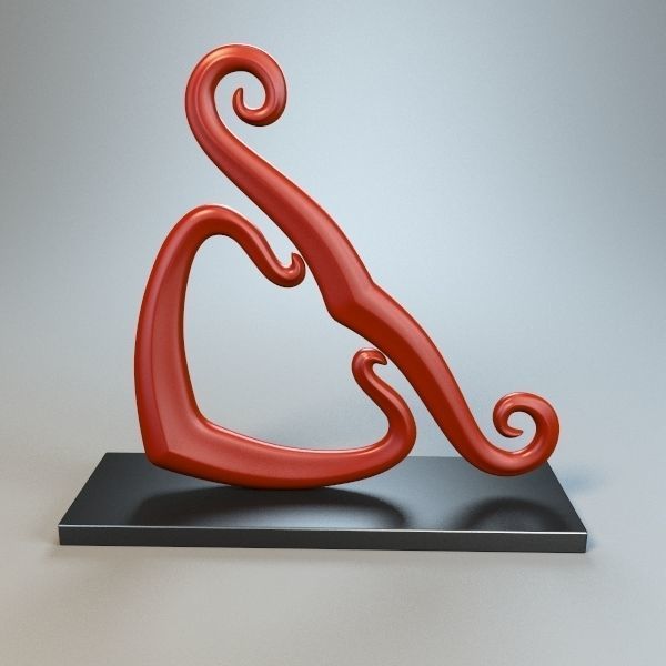 Abstract Figure m022 P 3D print model_2