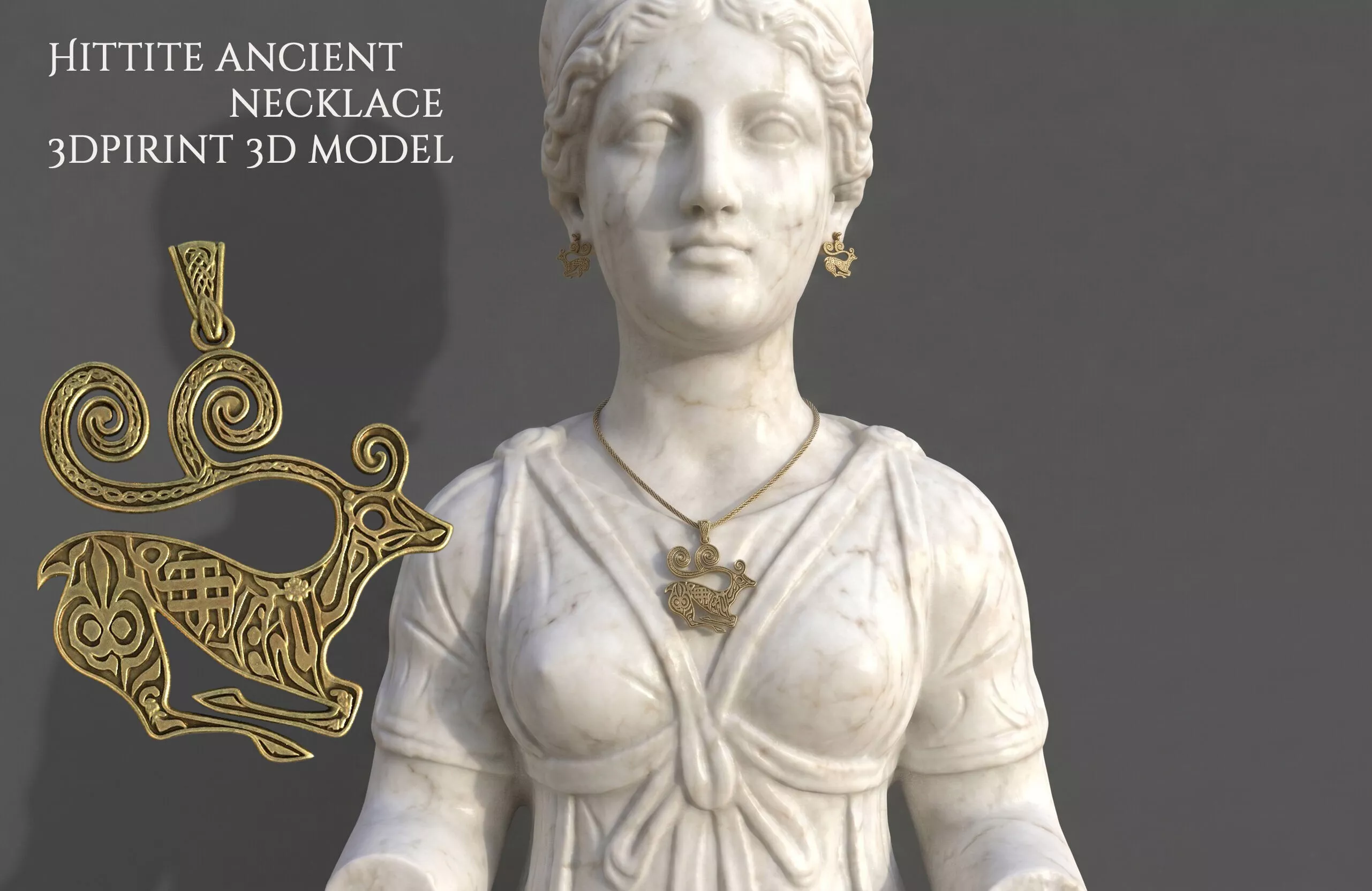 Hittite ancient necklace 3dpirint 3d model 3D print model