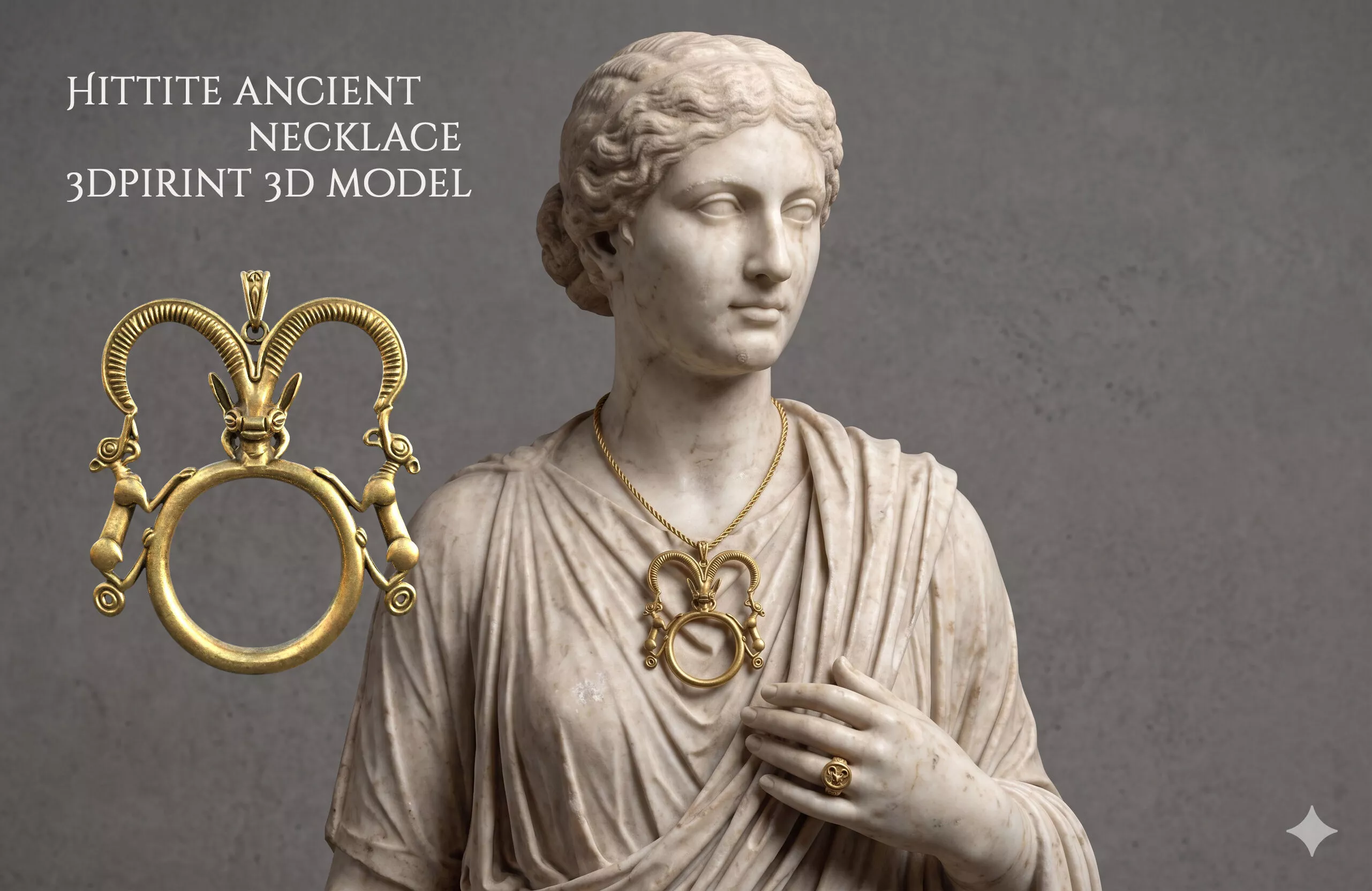 Hittite ancient necklace 3dpirint 3d model 3D print model